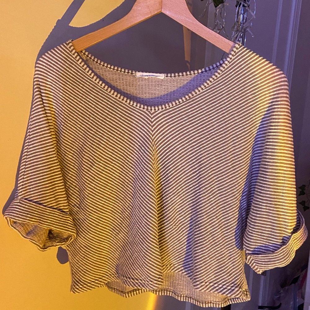 Cream and white crop top